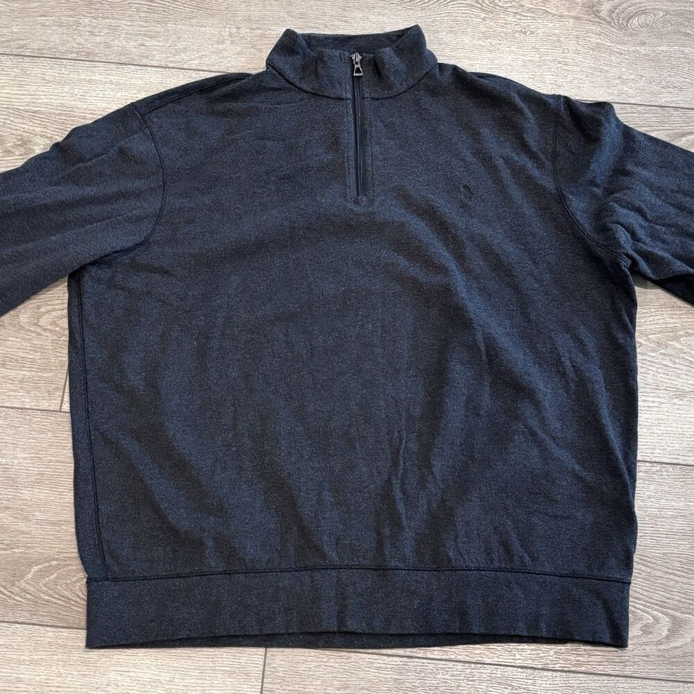 Polo Ralph‎ Lauren 1/4 Zip Sweater Mens XL Gray Herringbone Preppy Luxury Casual
